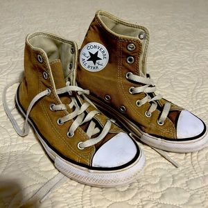 Converse High-Top Sneakers in Brown and White